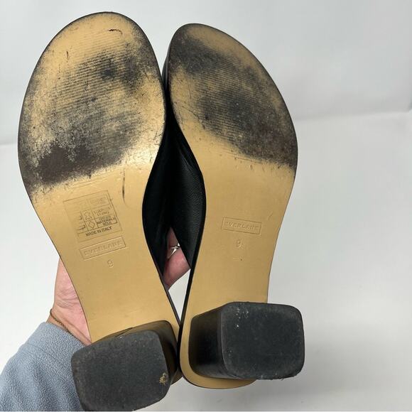 Everlane The Artist Mule Black Leather Shoes Sandals Womens Size 9 - Picture 10 of 11
